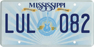 MS license plate LUL082