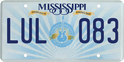 MS license plate LUL083