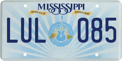MS license plate LUL085