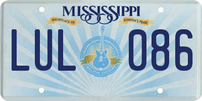 MS license plate LUL086