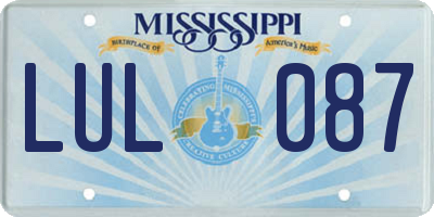 MS license plate LUL087