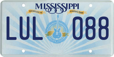 MS license plate LUL088