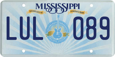 MS license plate LUL089
