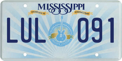 MS license plate LUL091
