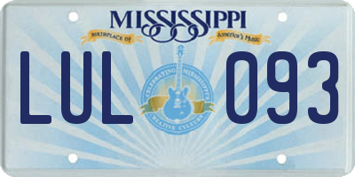 MS license plate LUL093