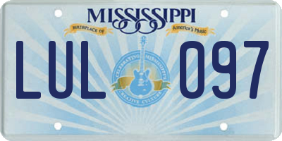 MS license plate LUL097