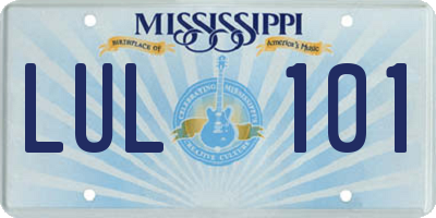 MS license plate LUL101