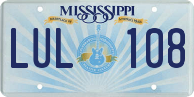 MS license plate LUL108