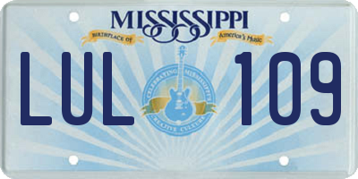 MS license plate LUL109