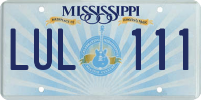 MS license plate LUL111