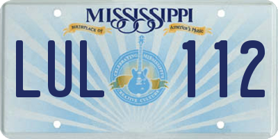 MS license plate LUL112