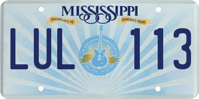 MS license plate LUL113