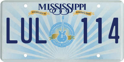 MS license plate LUL114