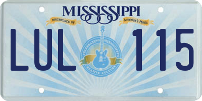 MS license plate LUL115