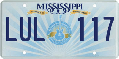 MS license plate LUL117