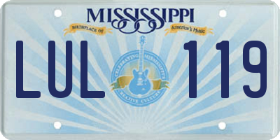 MS license plate LUL119