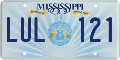 MS license plate LUL121
