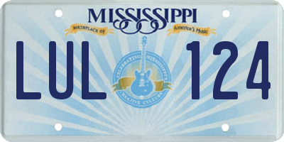 MS license plate LUL124