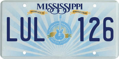 MS license plate LUL126