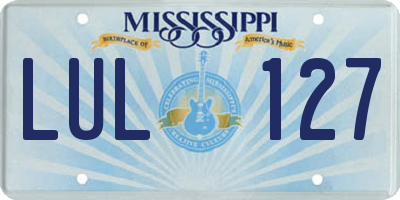 MS license plate LUL127