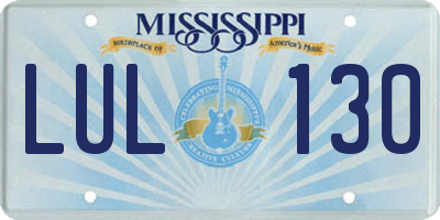 MS license plate LUL130
