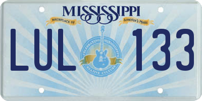 MS license plate LUL133