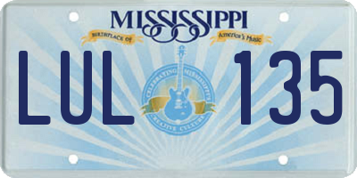 MS license plate LUL135