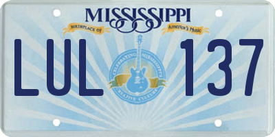 MS license plate LUL137