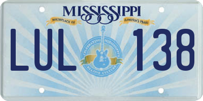 MS license plate LUL138