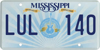 MS license plate LUL140