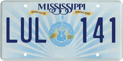 MS license plate LUL141