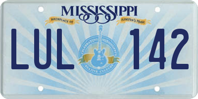 MS license plate LUL142