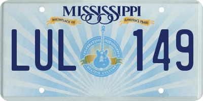 MS license plate LUL149