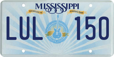 MS license plate LUL150
