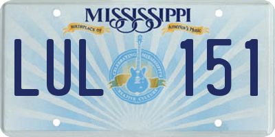 MS license plate LUL151