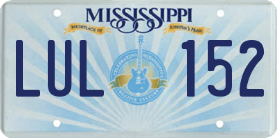 MS license plate LUL152