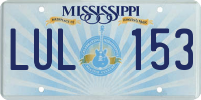 MS license plate LUL153
