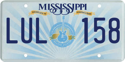 MS license plate LUL158