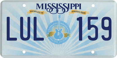 MS license plate LUL159