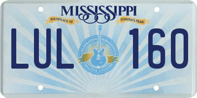 MS license plate LUL160