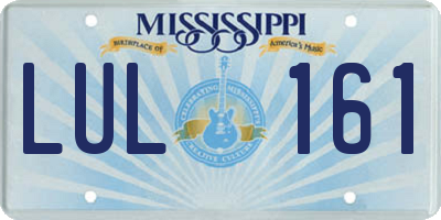 MS license plate LUL161