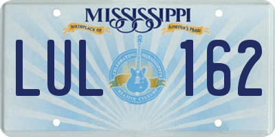 MS license plate LUL162