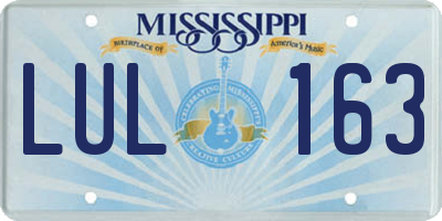 MS license plate LUL163