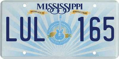 MS license plate LUL165