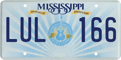 MS license plate LUL166