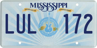 MS license plate LUL172