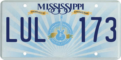 MS license plate LUL173