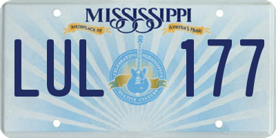 MS license plate LUL177