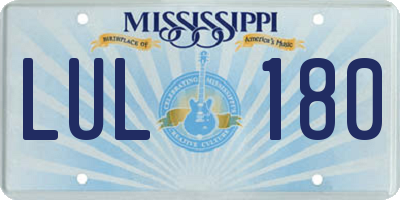 MS license plate LUL180