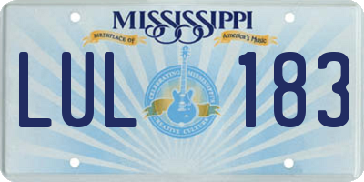 MS license plate LUL183
